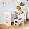 Kids Craft Table and Chair Set with Paper Roll Holder and Storage Cubes